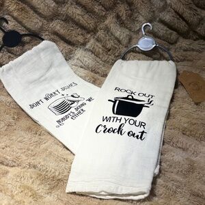 Funny tea towel set of two
